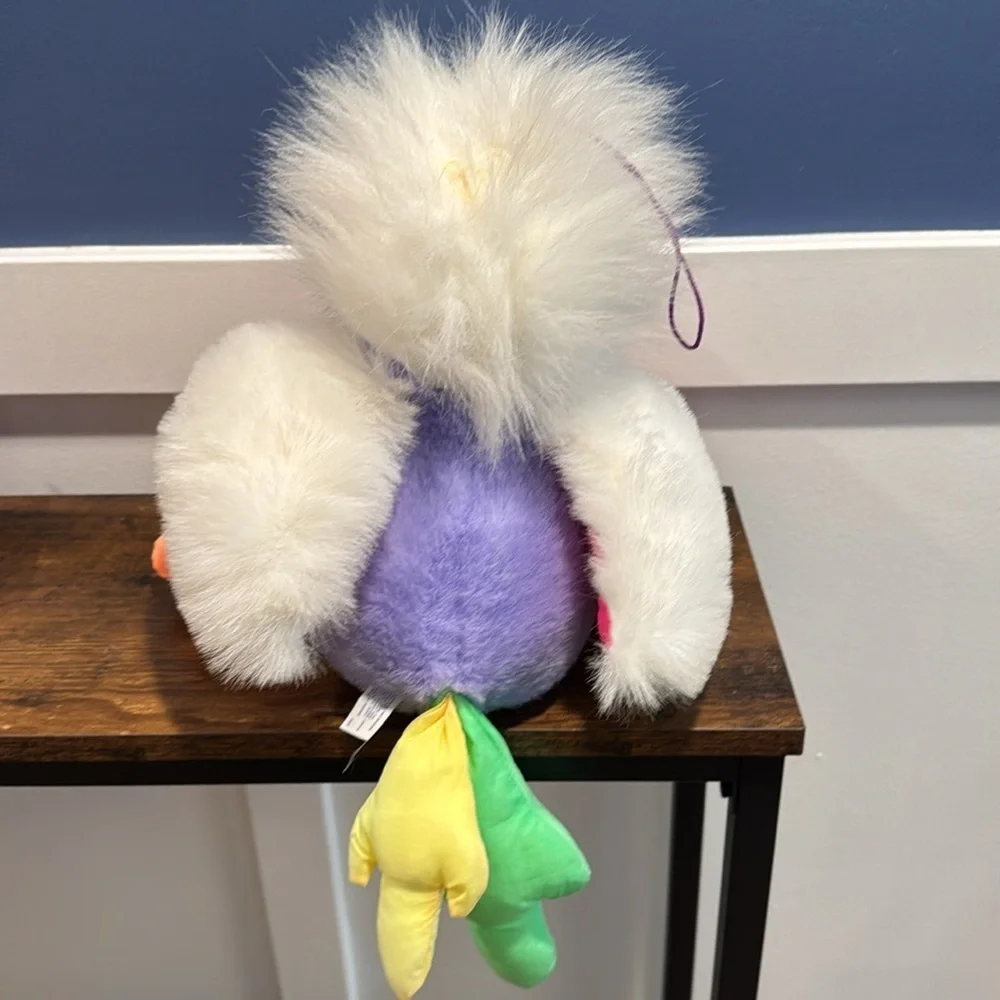Vintage 90s Dan-Dee Bright Neon Nylon Parachute Beak Toucan Parrot Bird Plush